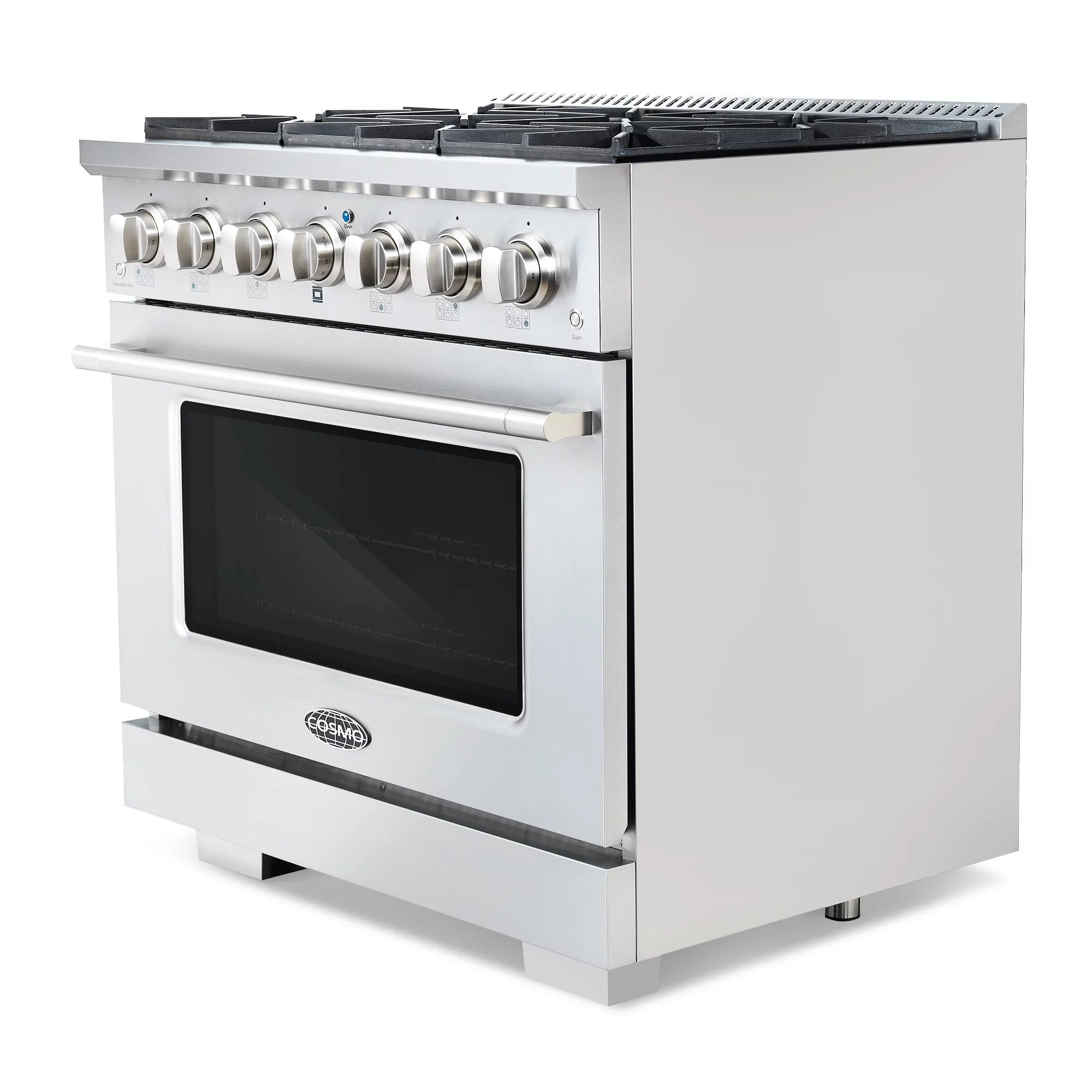 Cosmo 2 Piece Kitchen Appliance Package with 36" Freestanding Gas Range Kitchen Stove & 36" Under Cabinet Range Hood Kitchen Hood Kitchen Appliance