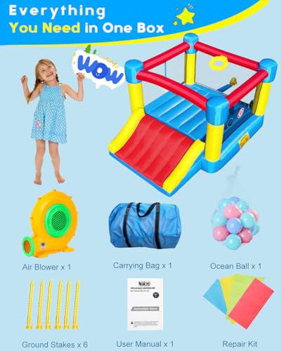 Inflatable Bounce House for Kids Ages 3-8 - Largest 6.7'x8.4' Jump Zone