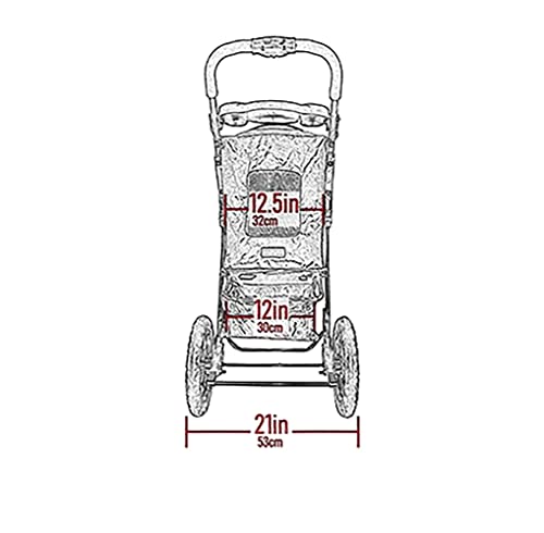 Pet Gear No-Zip AT3 Pet Stroller for Cats/Dogs, Zipperless Entry, Easy One-Hand Fold, Jogging Tires, Removable Liner, Cup Holder + Storage Basket