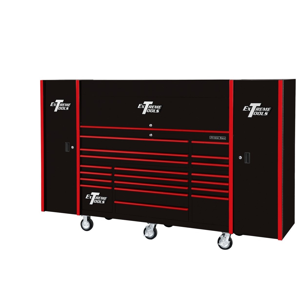 Extreme Tools 72 x 25 19 Drawers Roller, Hutch & 2 Side Lockers Combo