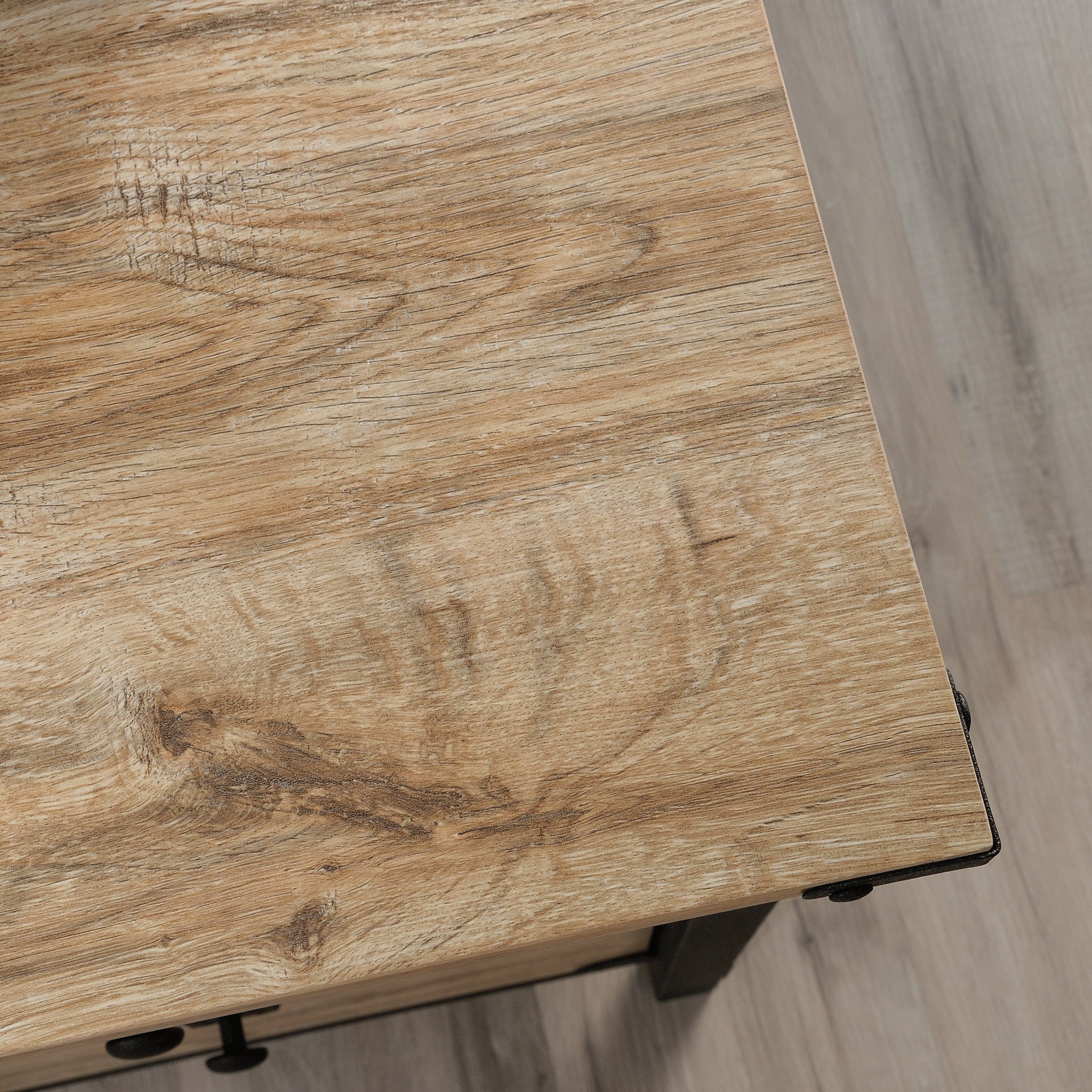 Sauder Steel River L-Desk, Milled Mesquite Finish