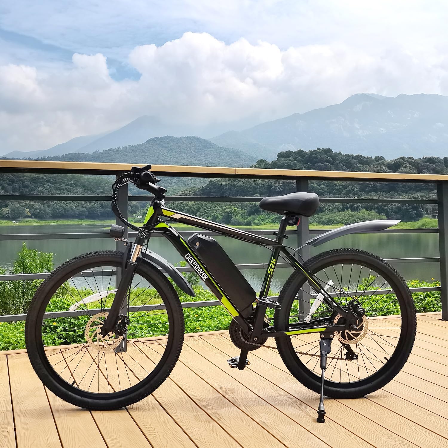 DEEPOWER S26 Electric Bike for Adult 500W Ebike 26" Mountain Electric Bicycle 48V 12.8Ah Battery 25-45Miles 25MPH Electric Bicycles 21-Speed Front