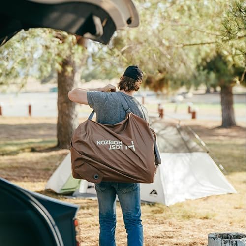 LOSTHORIZON Air & Foam Camping Mattress, Self-Inflating Sleeping Pad, 4.5" Thick, with Pump Sack, Full