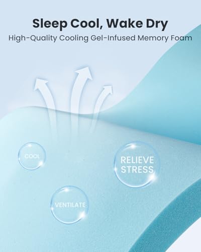 Dreamsmith Twin XL Mattress Topper - 3 Inch Cooling Gel Memory Foam Mattress Pad for Pressure Relief