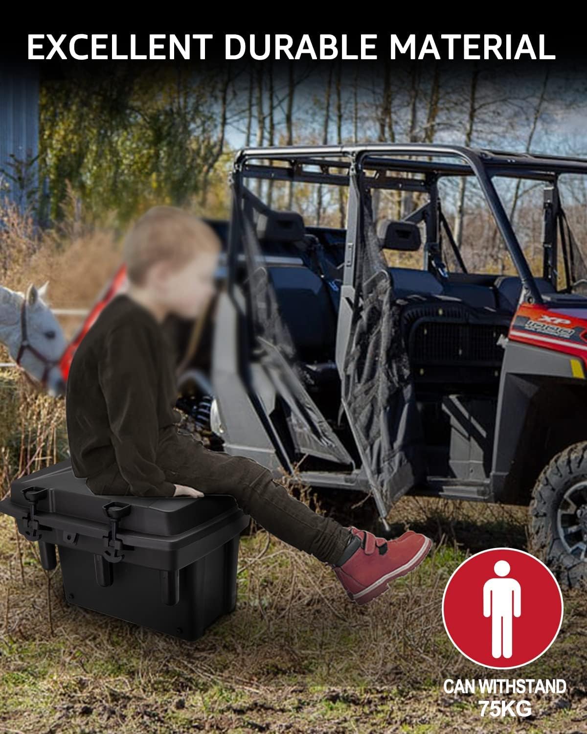 A & UTV PRO Ranger Cargo Storage Box, for 2009-2022 Polaris Ranger Crew XP 1000 900 570 Mid-Size/Fullsize
