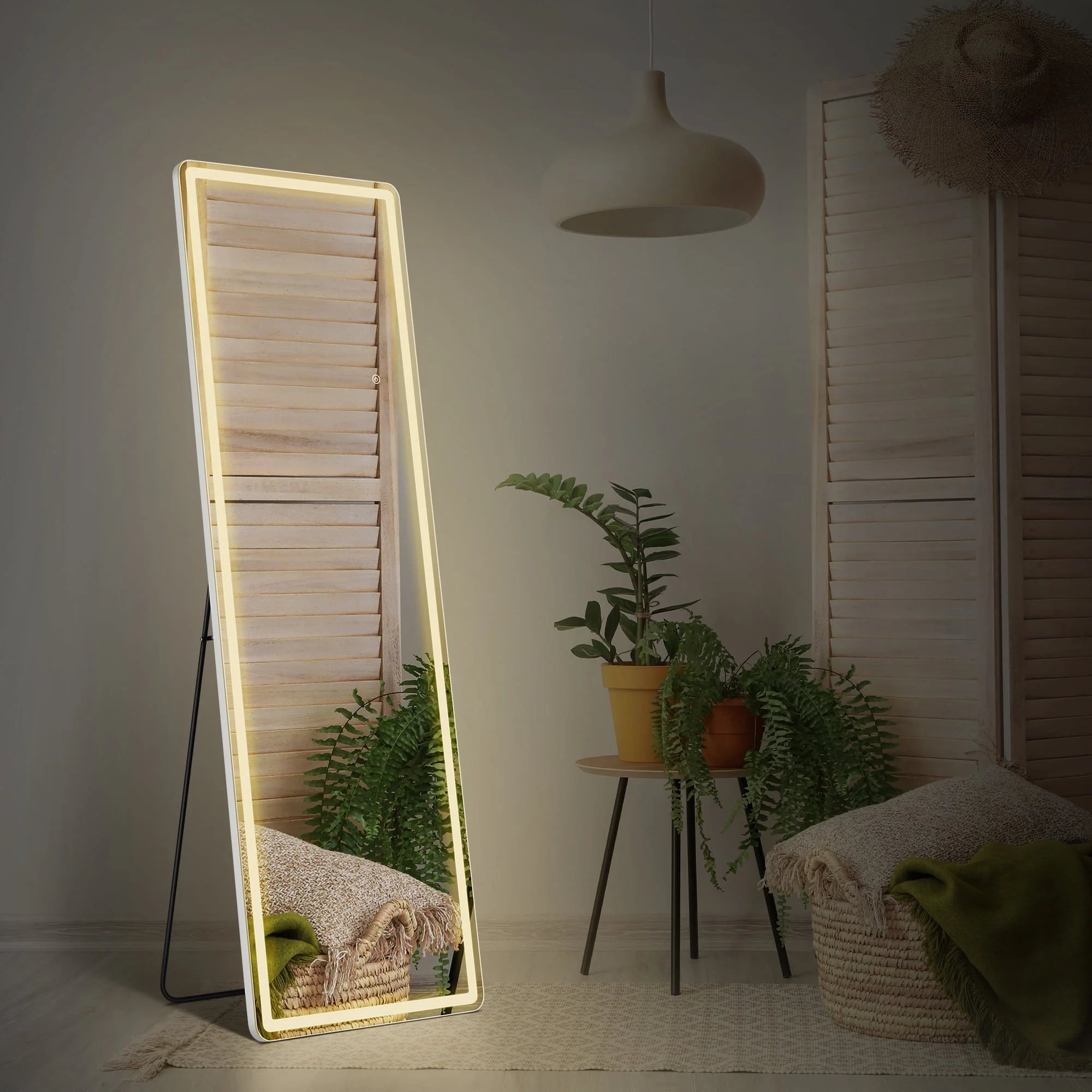 EDX Full Length Mirror 64x21 Full Body Mirror Rectangle Free Standing Wall Mounted Leaning Hanging Floor Mirrors, Black