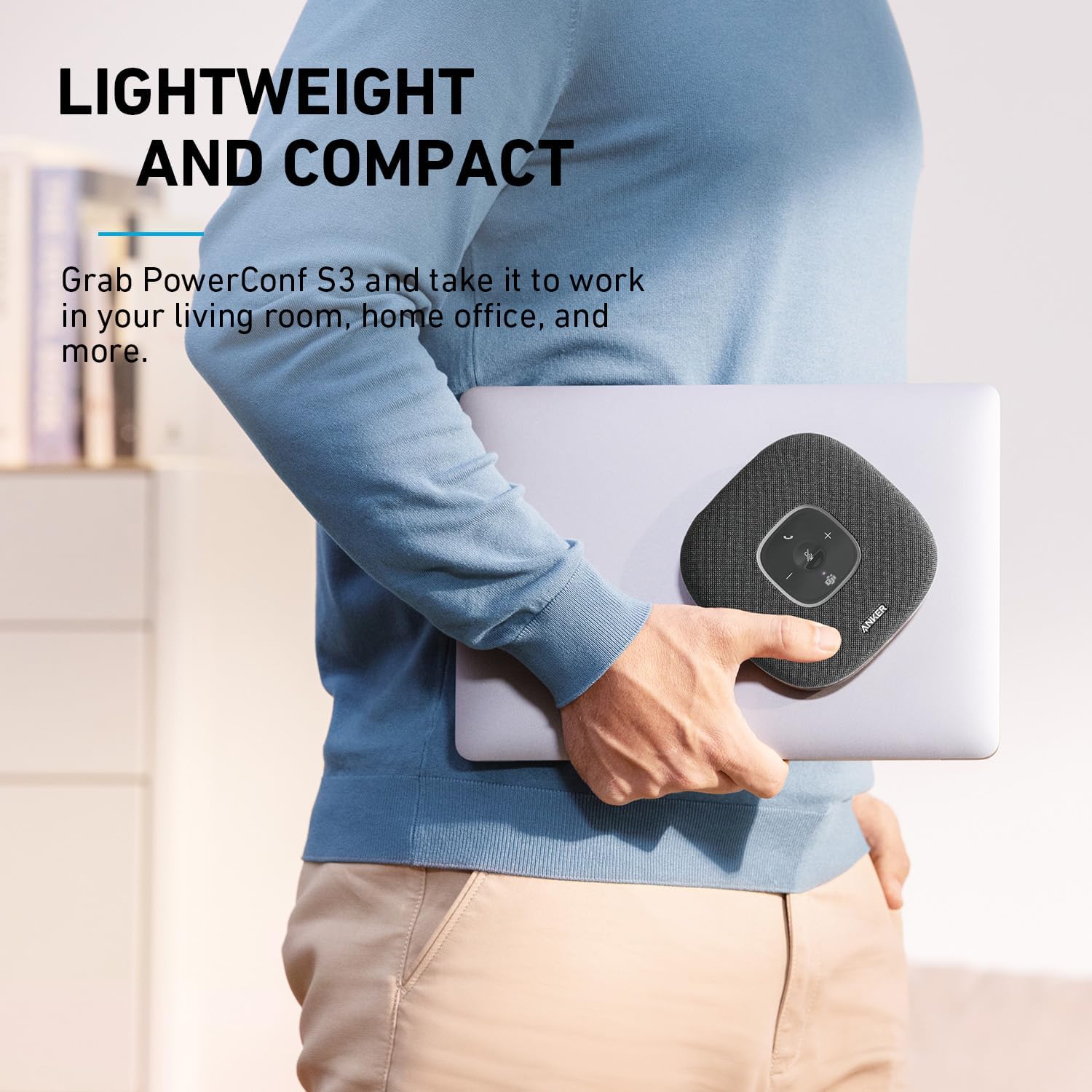 Anker PowerConf S3 MS Speakerphone with Microsoft Teams Certification, 6 Mics, Enhanced Voice Pickup, 24H Call Time, App Control, Bluetooth 5.3