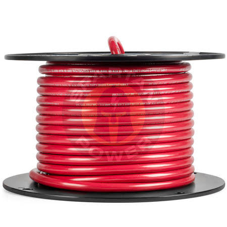 Spartan Power Battery Cable with Reel, 4/0 AWG, 25 ft, Red