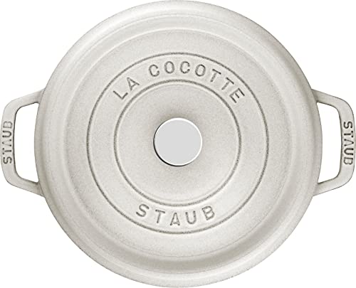 STAUB Cast Iron Dutch Oven 5.5-qt Round Cocotte, Made in France, Serves 5-6, Black Matte