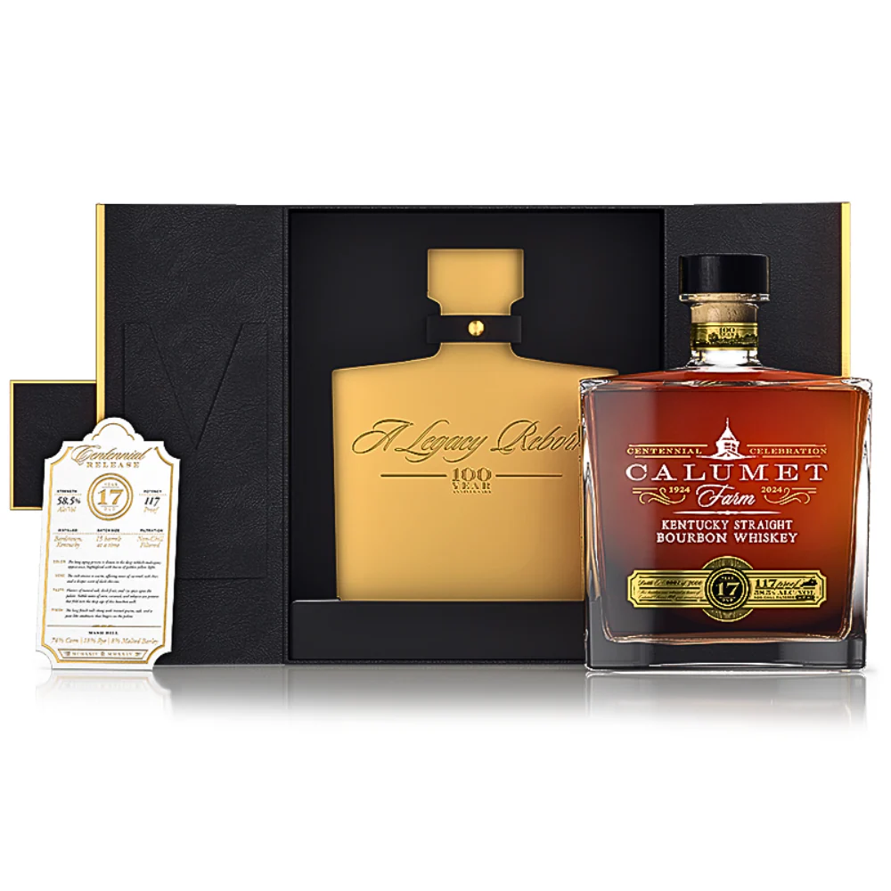 Calumet Farm 17 Year Old Bourbon Glass Decanter 100th Anniversary Release - Nestor Liquor