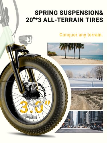 C23 2 Seater Electric Bike for Adults,750W Peak Motor 28 MPH, 720WH Removable Battery 65Miles Step-Thru Folding Ebikes,20" Fat Tire E-Bikes with NFC