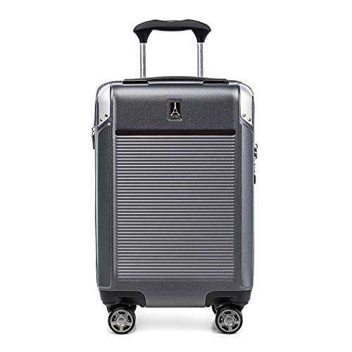 Travelpro Platinum Elite Hardside Expandable Carry on Luggage, 8 Wheel Spinner, TSA Lock, Hard Shell Polycarbonate Suitcase, Metallic Sand