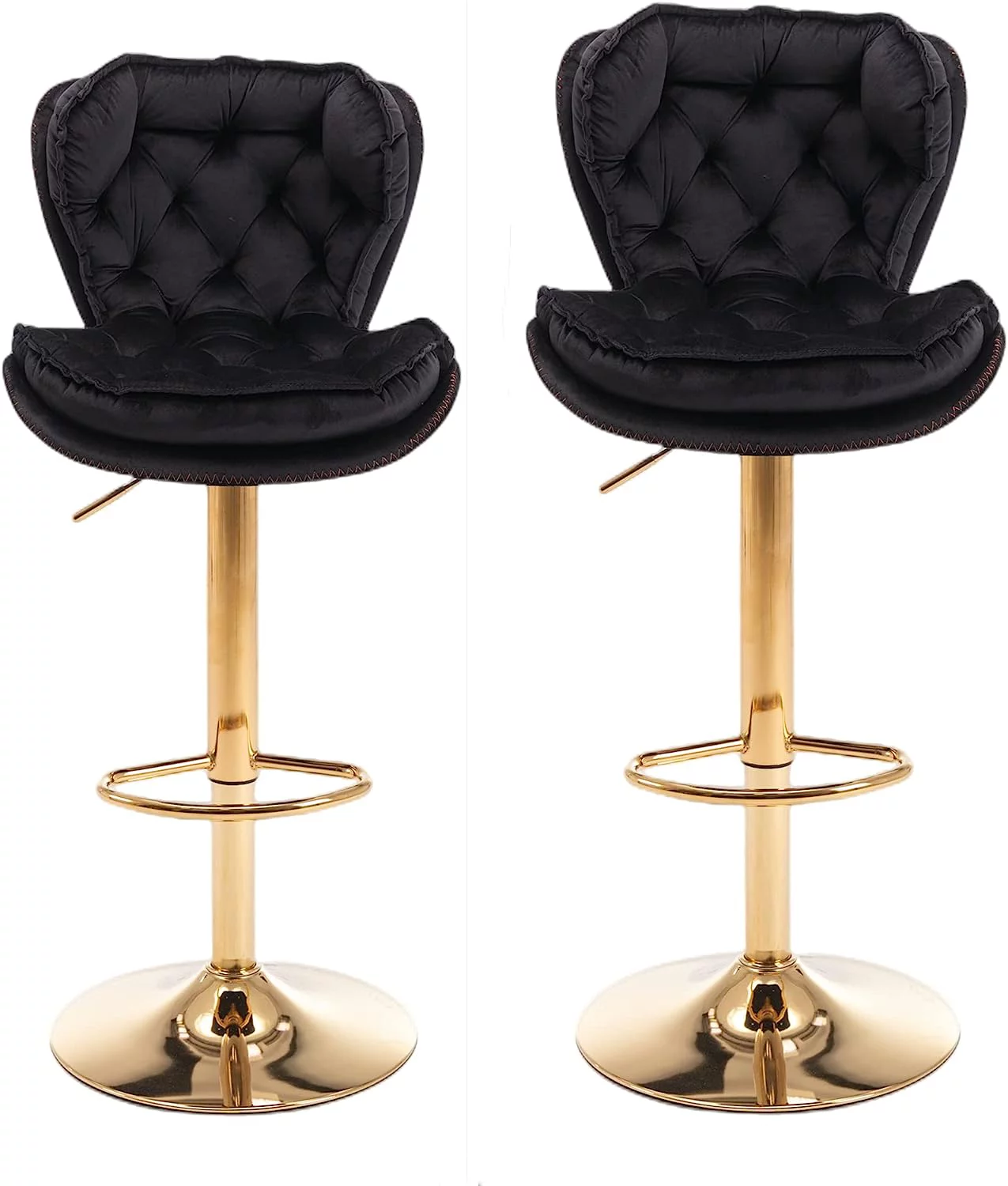 SZLIZCCC Modern Swivel Pub Height Barstool, Velvet High Dining Chair, Counter Stool for Bar(Set of 2 Black) - Radiant Selections