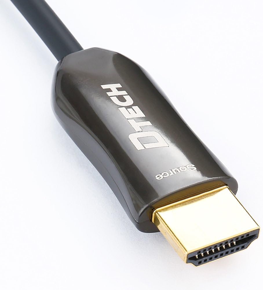 DTECH Ultra Slim 200 Feet Fiber Optic HDMI 2.0 Cable 4K at 60Hz and 18Gbps Pro Series for in-Wall Installation