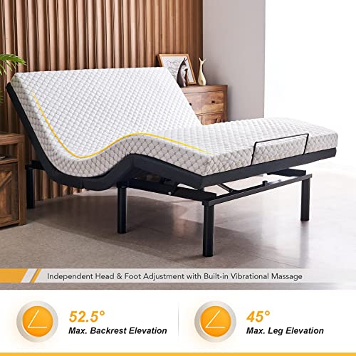 VONLUCE Motorized Bed Frame with Remote Control, Zero Clearance Adjustable Bed Base