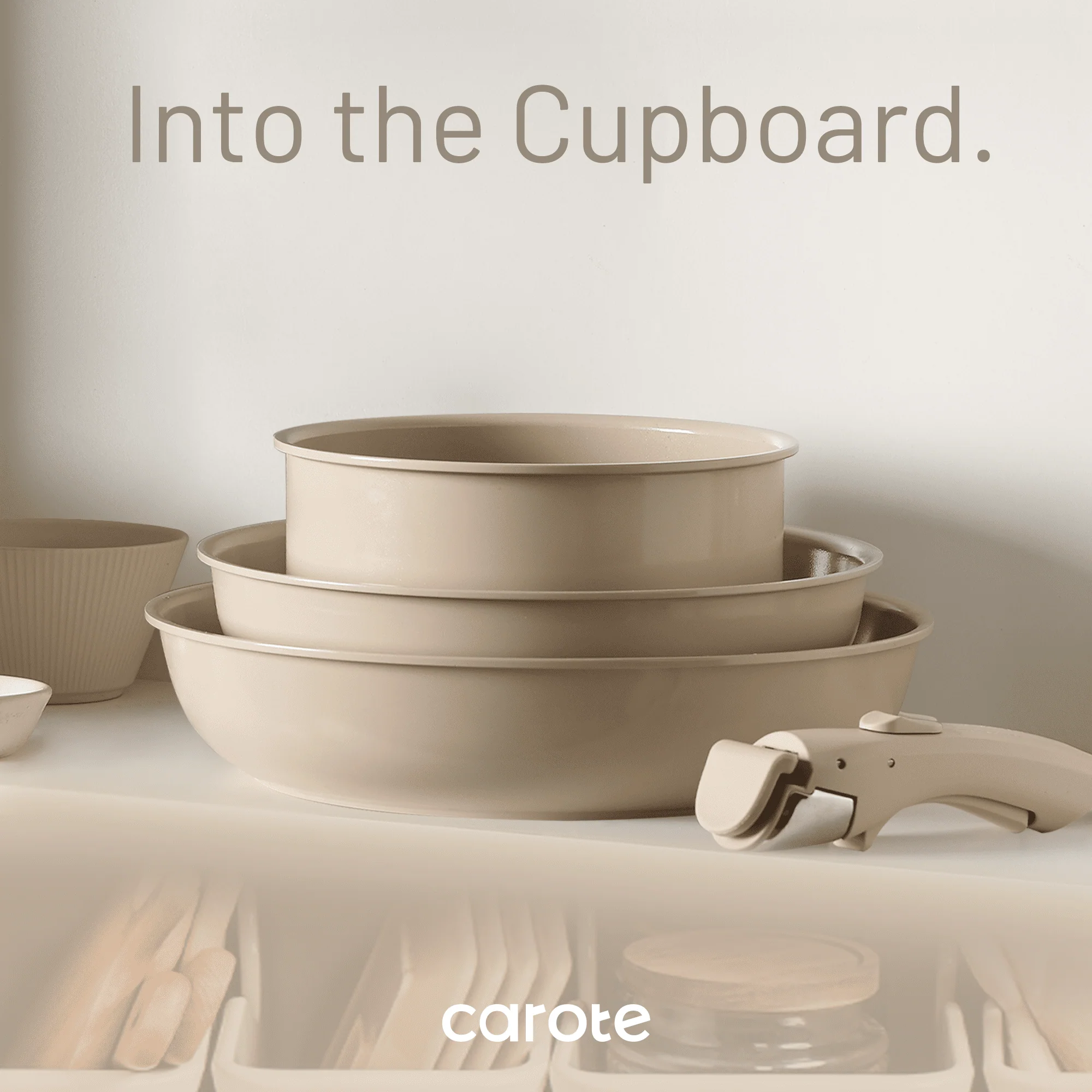 Carote Nonstick Cookware Sets, 5 Pcs Granite Non Stick Pots and Pans Set with Removable Handle
