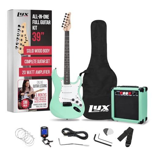 LyxPro Electric Guitar 39" inch Complete Beginner Starter kit Full Size with 20w Amp, Package Includes All Accessories, Digital Tuner, Strings, Picks