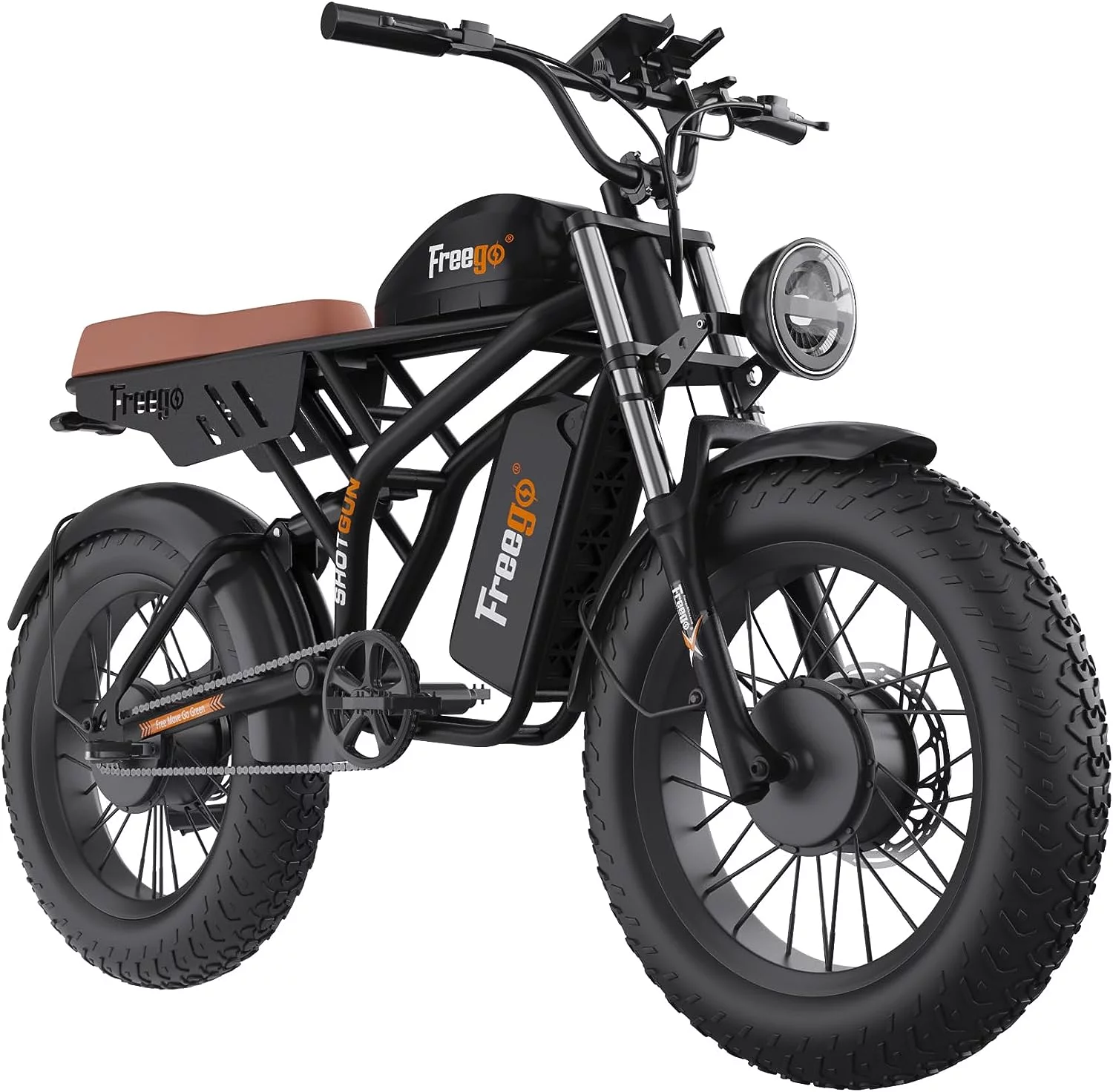 Freego Electric Bike for Adults, Dual Motor & Dual Battery, 2000W/48V/40Ah/55Ah, 20"x4.0" Fat Tires Off Road Electric Bicycle with Removable Battery