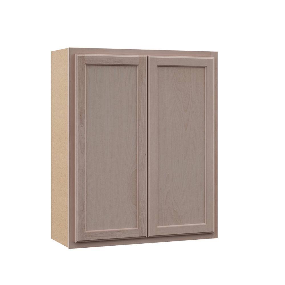 Hampton Bay Hampton Assembled 30x36x12 in. Wall Cabinet in Unfinished Beech