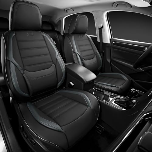 Skechers MAX Cushioning Seat Covers,Memory Foam Leather Car Seat Covers,Waterproof Car Seat Protector Front Seats