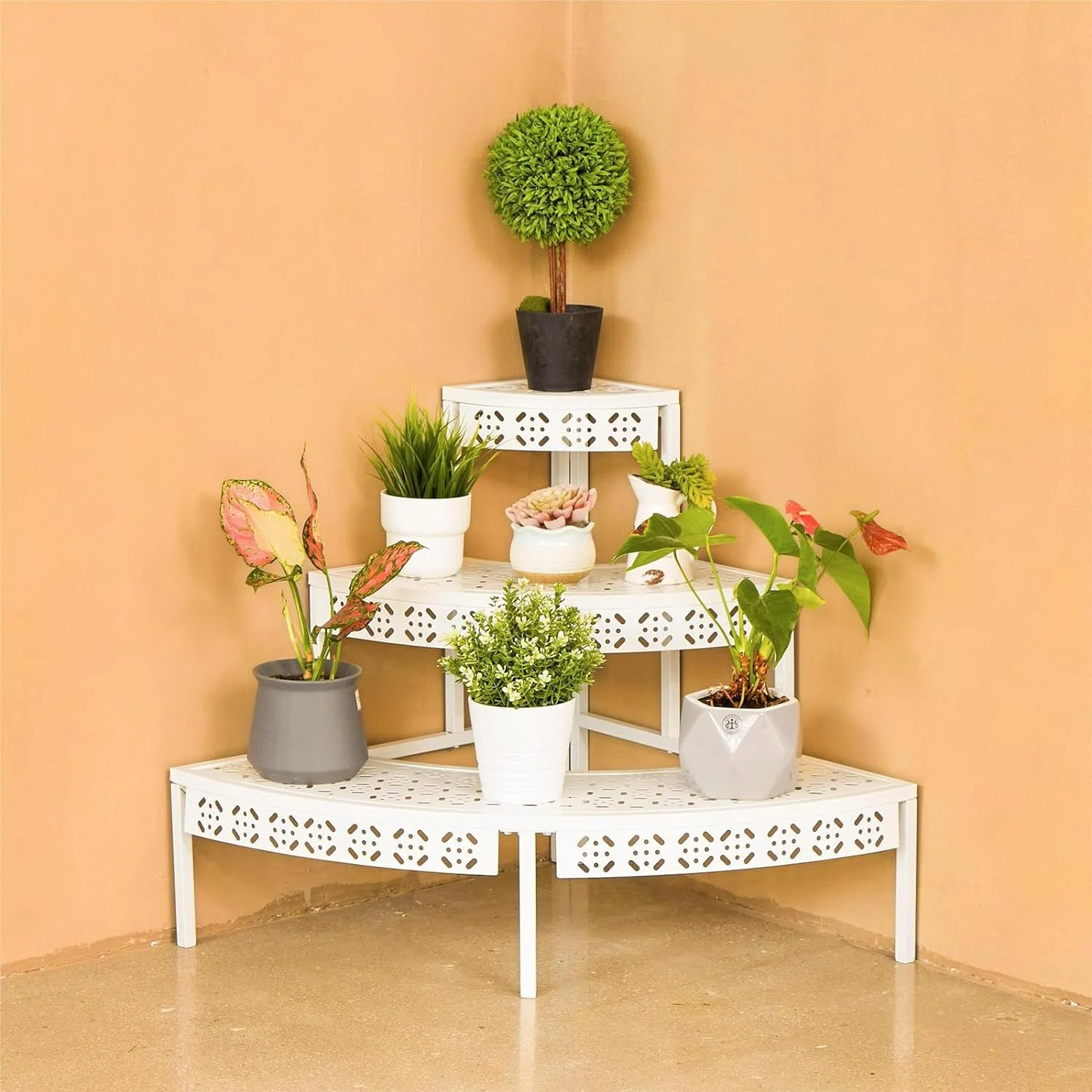 Metal Plant Stand 2 Tier Potted Multiple Flower Pot Holder Plant Shelf Indoor Plants Multiple
