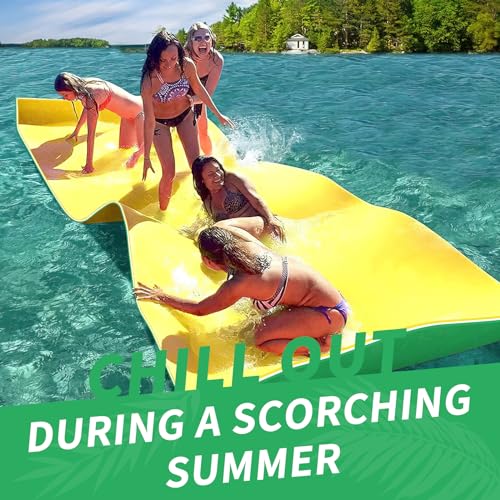 Oversized Lily Pad Floating Mat, 3 Layer 7'/9'/12'/18' Floating Water Mat,Ocean, Beach, River, Pool, Floating Mat for Water Recreation and Relaxing