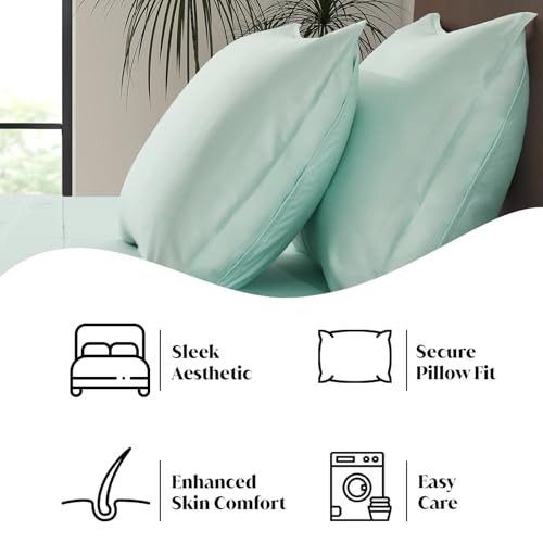 Luxury Bamboo Market | Queen Size Bed Sheet Set | 100% Viscose Made from Bamboo | Organically Grown | Ultra Soft | Cooling Sheets for Hot Sleepers |
