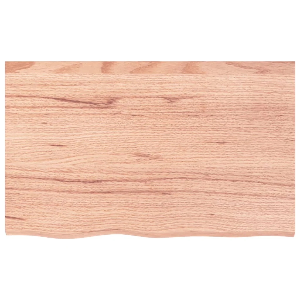 Tomshoo Wall Shelf Light Brown Oak Wood, Rustic Style Storage Solution, Handmade with Live Edge