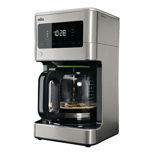 Braun BrewSense 12-Cup Drip Coffee Maker, Stainless Steel - PureFlavor & Fast Brew System - Three Brew Modes - 24-Hour Programmable Timer