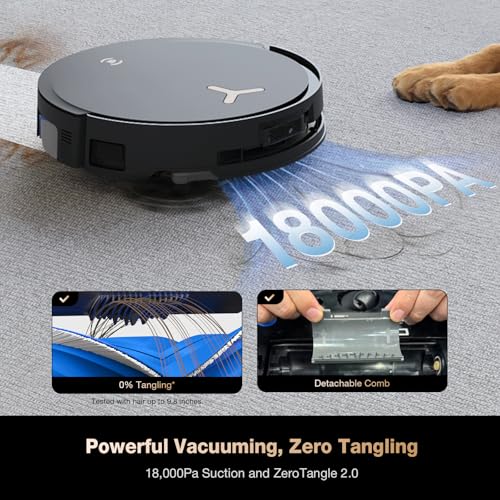 ECOVACS DEEBOT T50 MAX PRO Omni Robot Vacuum and Mop, 18,500Pa Suction, 18mm Auto-Lift, ZeroTangle &TruEdge 2.0, AIVI 3.0 Obstacle Avoidance