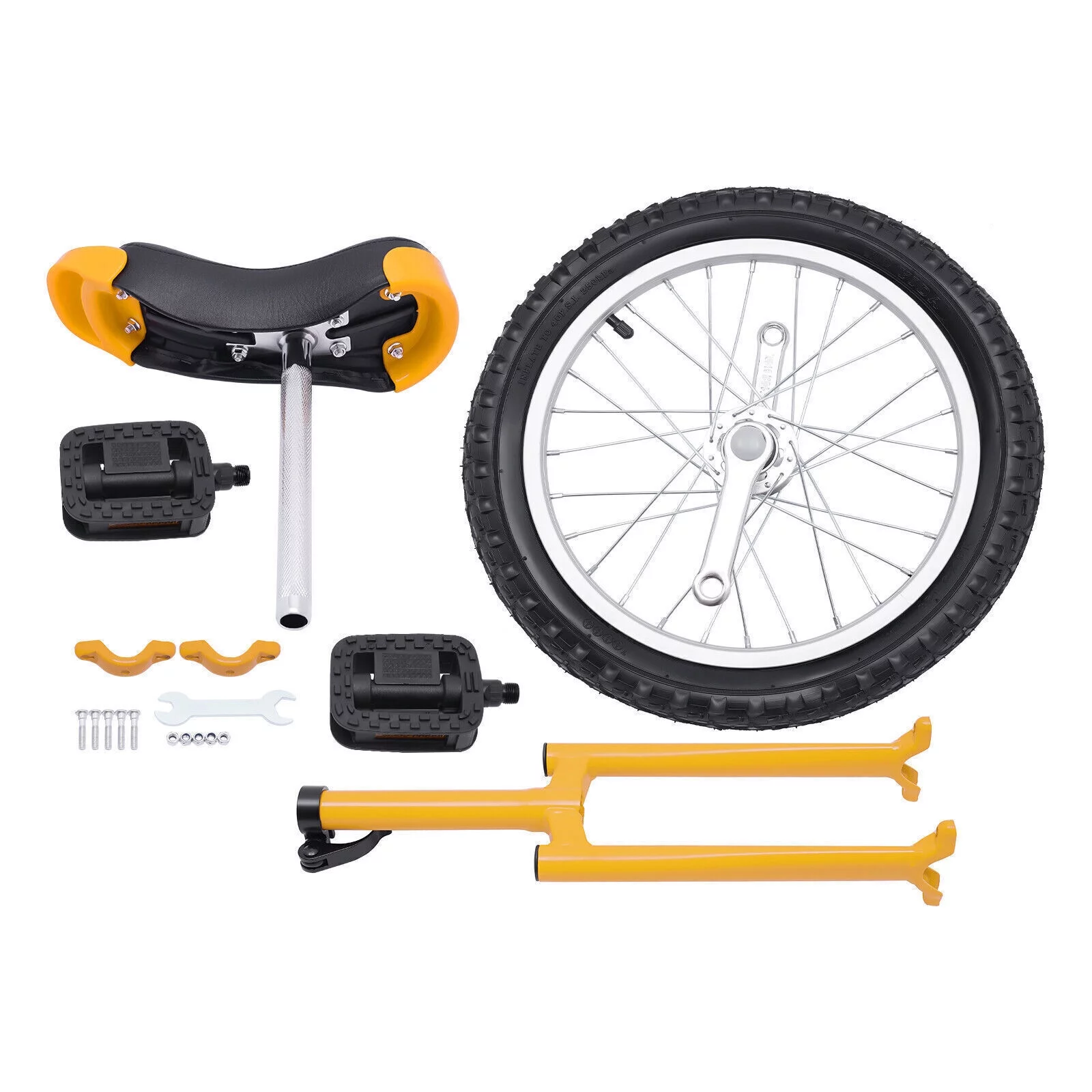 16 Wheel Unicycle with Steel Rim Unicycle One Wheel Bike with Adjustable Height for Adults Kids Beginner Fitness Exercise Balance Training, Skid-proof