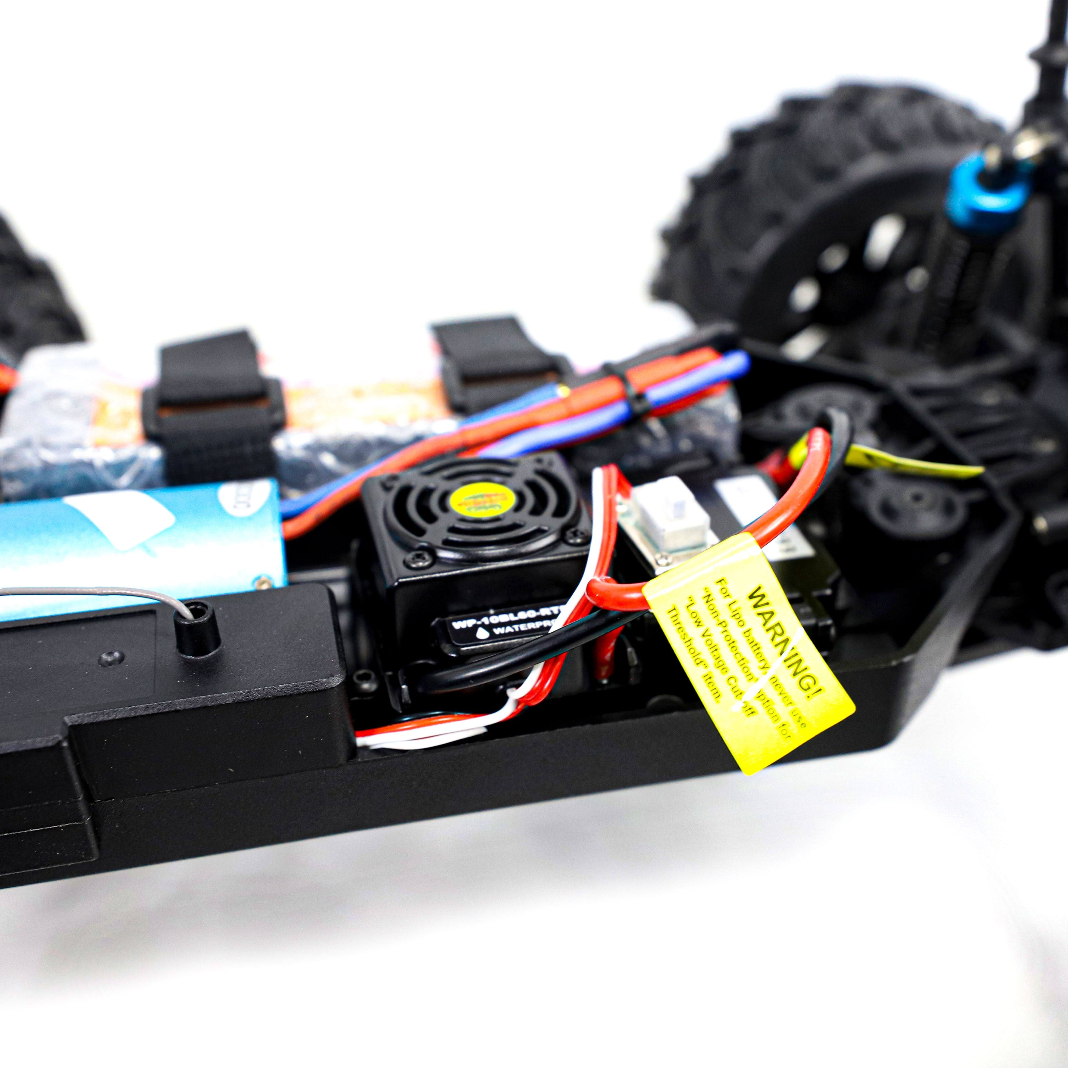 Aleko RCCAR09-UNB 1 by 10 Scale Brushless Pro Off-Road 4WD Electric Powered RC Monster Truck Blue