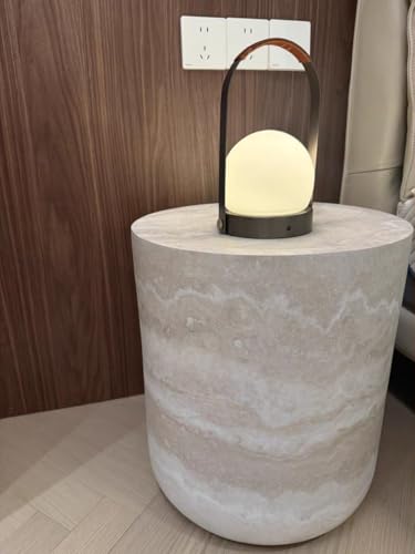 JUSTONE 15.75 ''Round Coffee Table, Accent End Table for Living Room Office Apartment, Modern Minimalist Side Table with Faux Marble Pattern