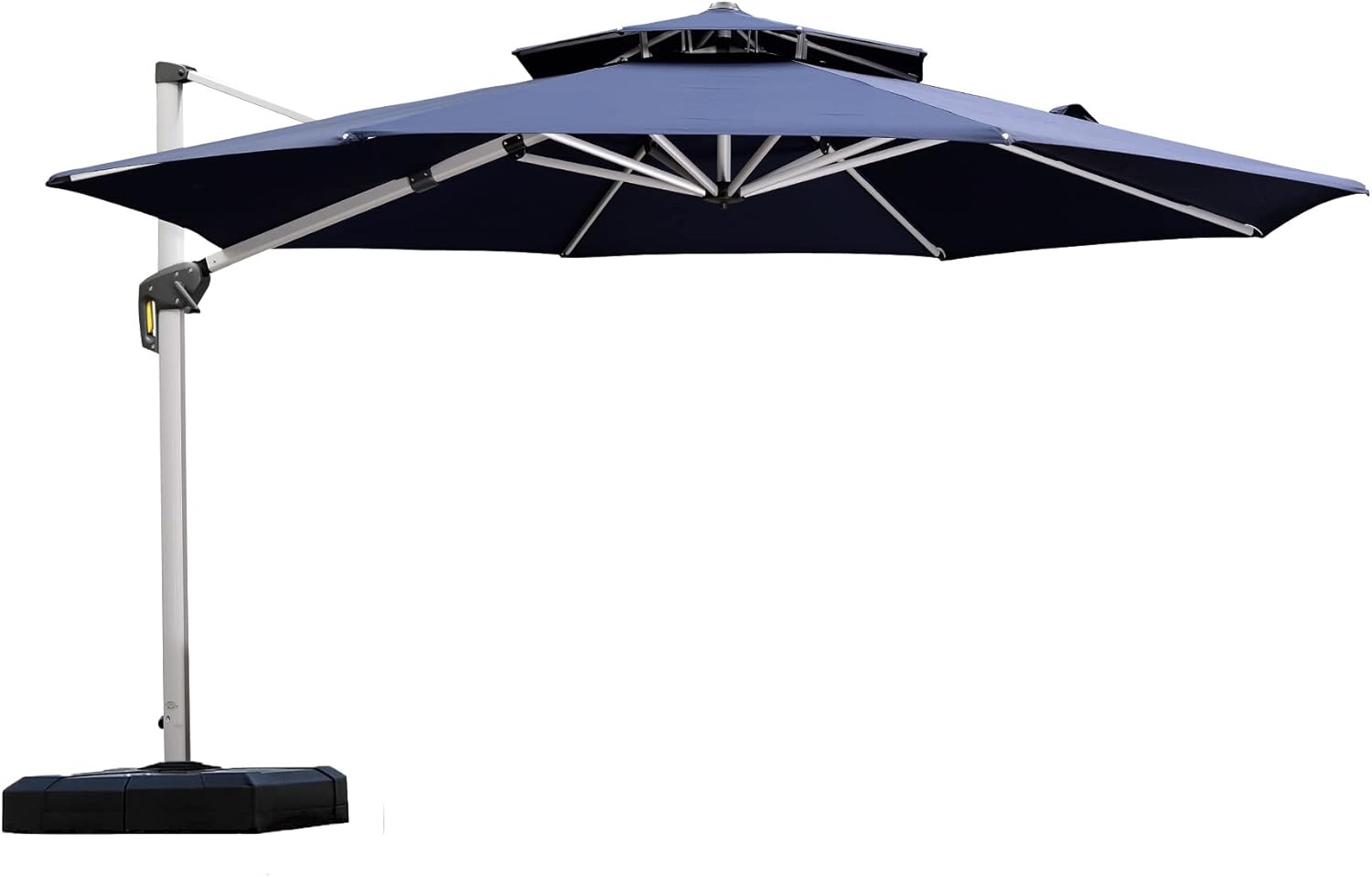 PURPLE LEAF 11 Feet Patio Umbrella Outdoor Round Umbrella Large Cantilever Umbrella Windproof Offset Umbrella Heavy Duty Sun Umbrella for Garden Deck