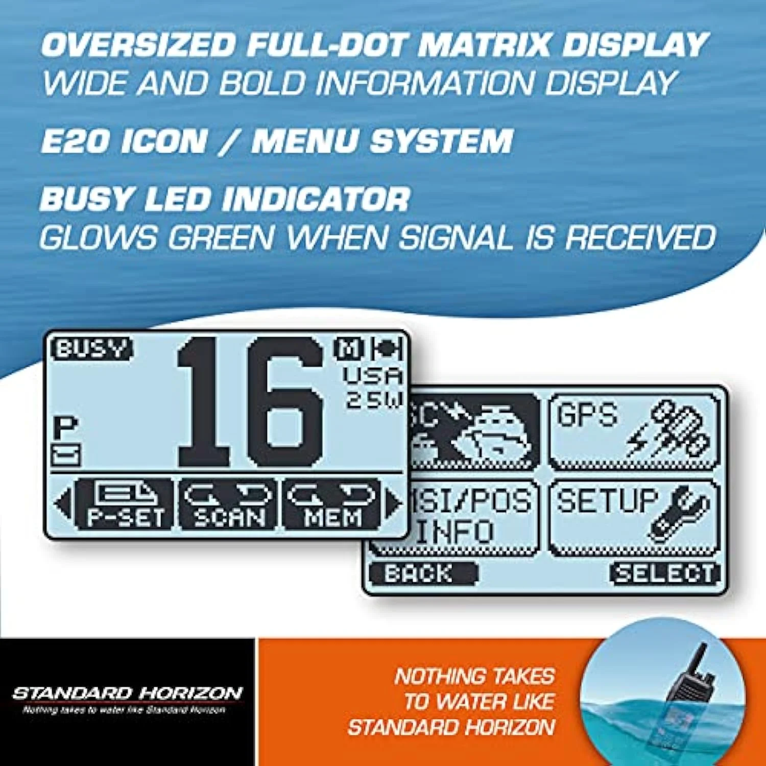 Standard Eclipse GPS Black VHF Class D 25 Watt