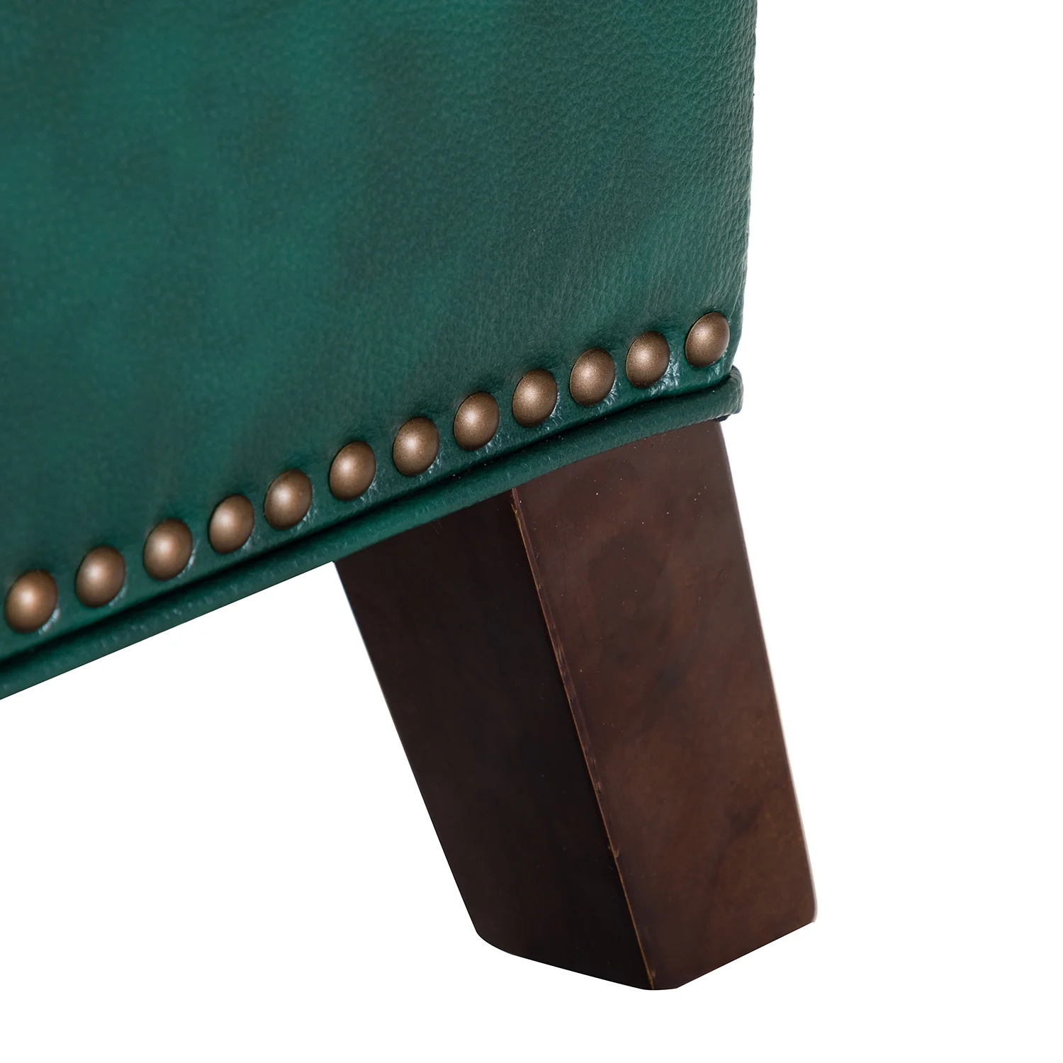 14 Karat Home Mariana Upholstered Genuine Leather Cigar Recliner with Tufted Back Set of 2 in Green