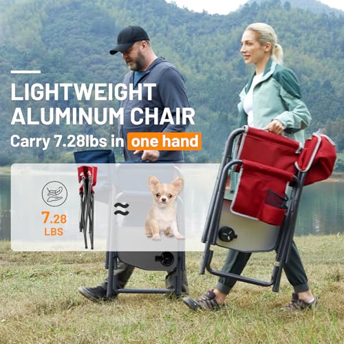 TIMBER RIDGE Folding Rocking Camping Chair, 400lbs Capacity Portable Oversized Outdoor Rocker with Hard Armrests, Cup Holder & Side Pocket