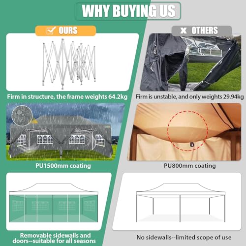 COBIZI 13x26 Pop Up Tent 13x26 Canopy with Sidewalls Heavy Duty Canopy Party Tent for Parties