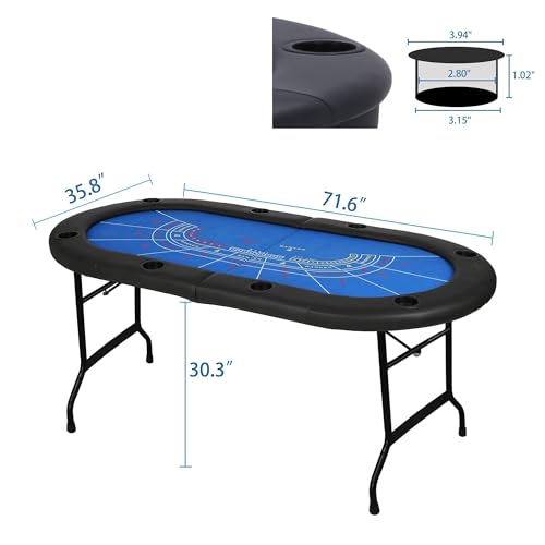 Premium 84" Poker Table Foldable with Chips Tray