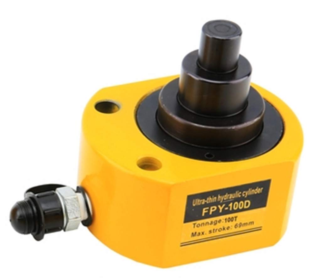 NEWTRY 100 ton Low Profile Hydraulic Ram Jack Multi-Section Stoke 69mm(2.72inch) Mini Protable Hydraulic Cylinder Industrial Super Thin Lifting Jack
