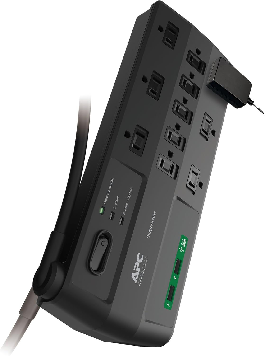 APC Surge Protector with USB Ports, P11U2, 2880 Joule, 8' Cord, Flat Plug,11 Outlet Power Strip Black Pack of 2