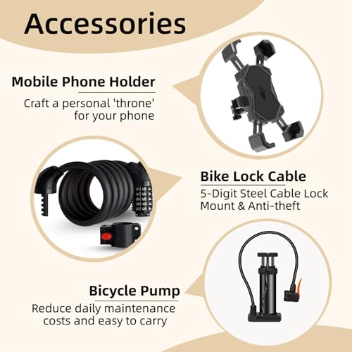VARUN Electric Bike - 500W Electric Bicycle Up to 40Miles, 48V Removable Battery, Shock Absorber, 7-Speed and Dual Disc Brakes