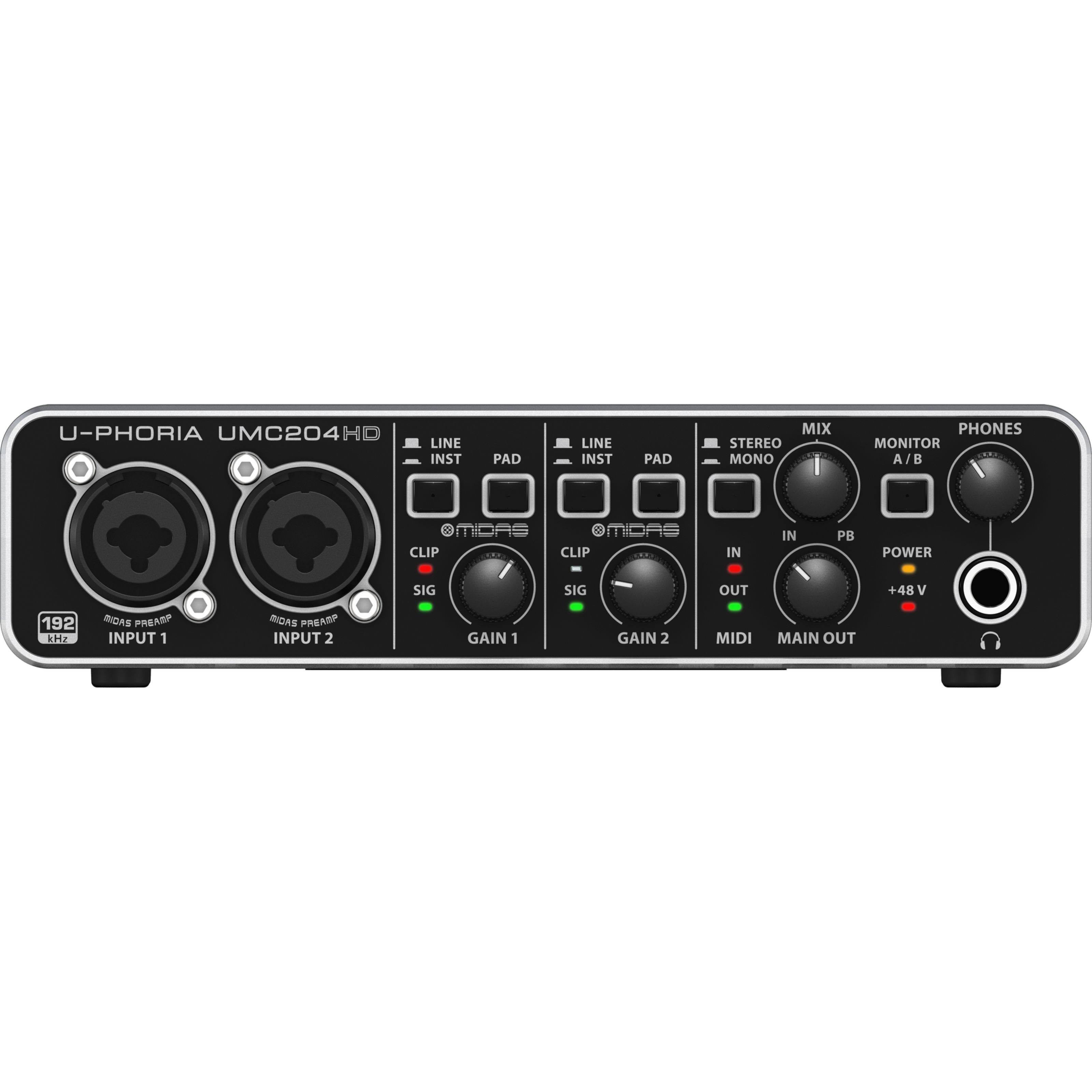 Behringer UMC204HD 24-Bit/192kHz USB Audio Interface #N