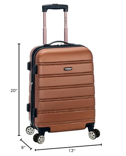 Rockland Melbourne Hardside Expandable Luggage with Spinner Wheels, 2TONENAVY, 2 Piece (20/28)