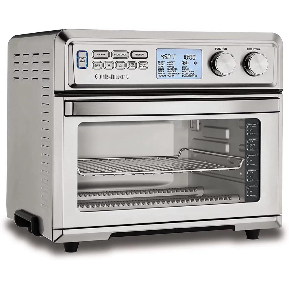 Cuisinart TOA-95 Large Digital AirFry Toaster Oven Bundle with Deco Chef Pair of Red Heat Resistant Oven Mitt