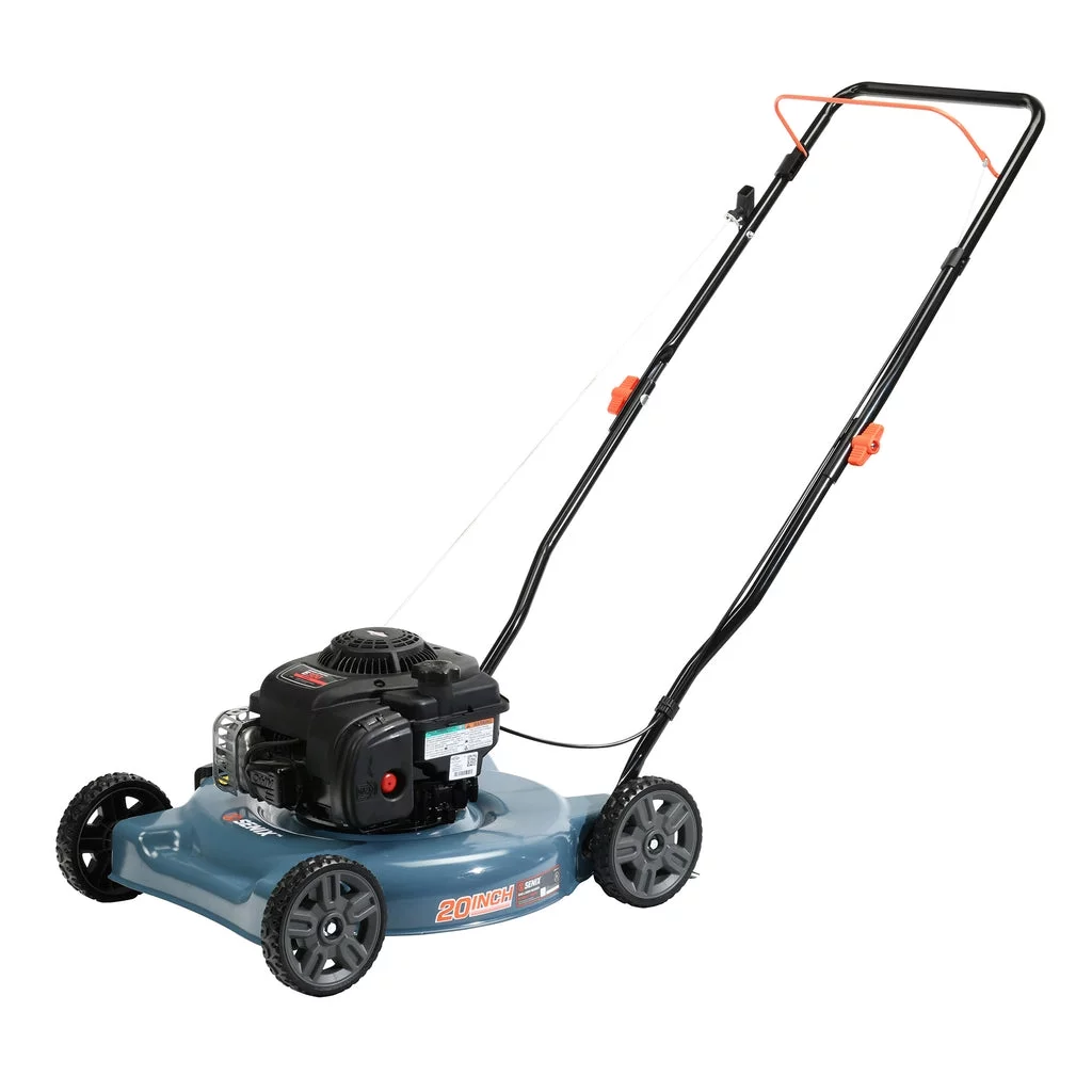 SENIX 20-Inch Gas Lawn Mower, 125 cc 4-Cycle Briggs & Stratton Engine, Push Lawnmower with Side Discharge, 5-Position Height Adjustment, LSPG-L3