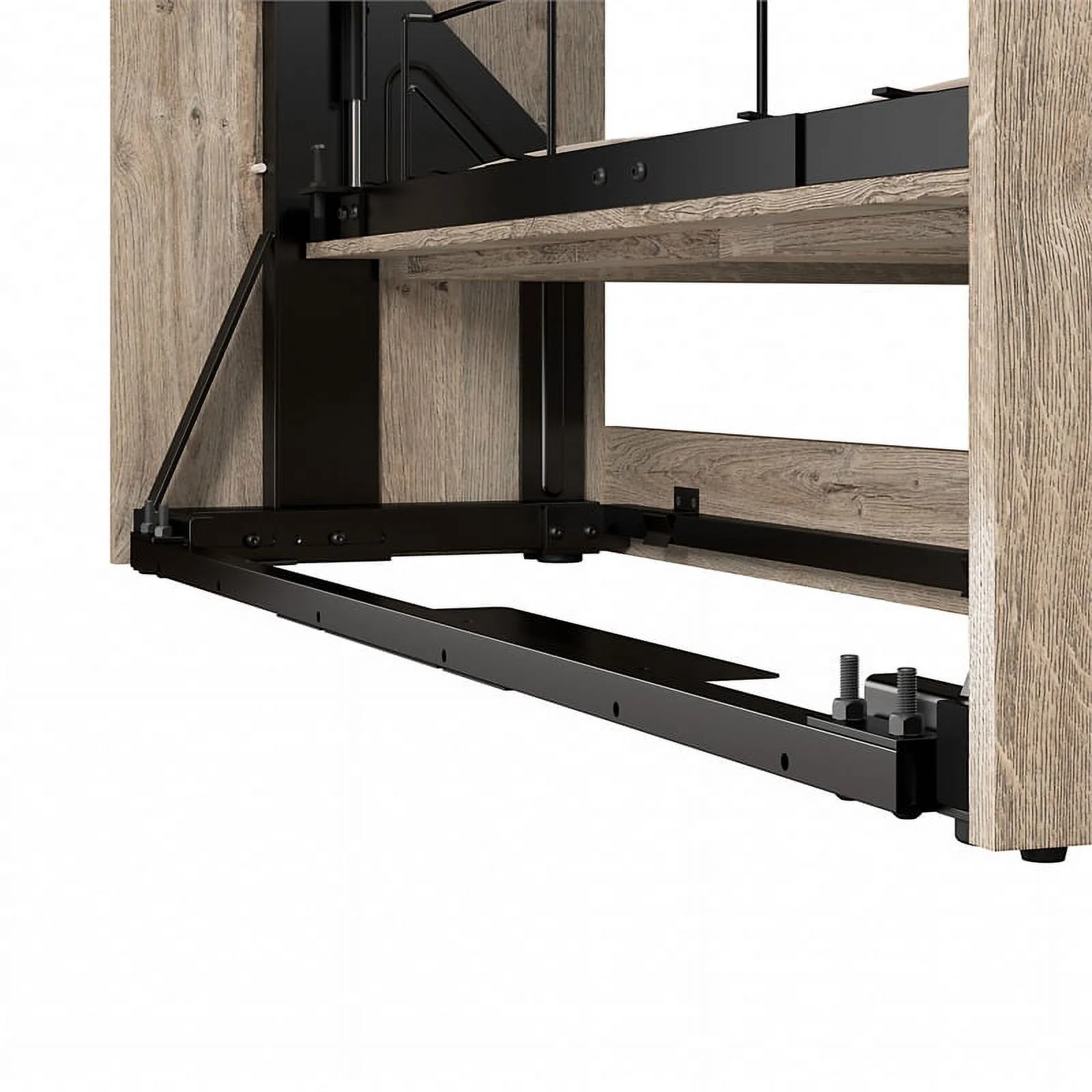 Bestar Pur 109" Engineered Wood Full Murphy Bed with Closet Storage in Brown