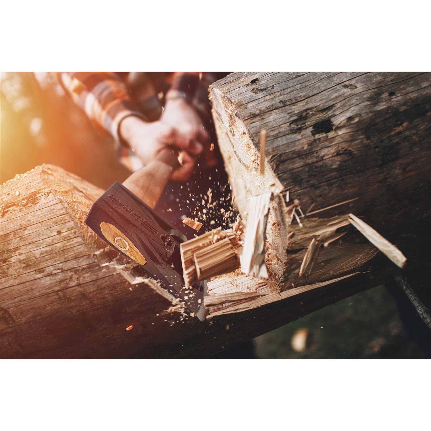 Chopper Wooden Axe # 1 Splitting Maul Axe – Powerful Log Splitting Action – Spring Activated Levers Separate Wood – 6.25# Cast Iron Head – 32”