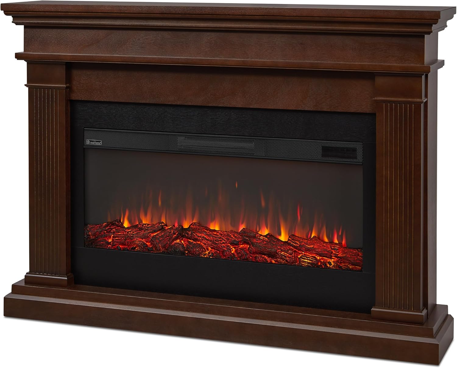 Real Flame Beau 59" Landscape Electric Fireplace with Mantel for Living Room or Bedroom, Replaceable Fireplace Insert Heater