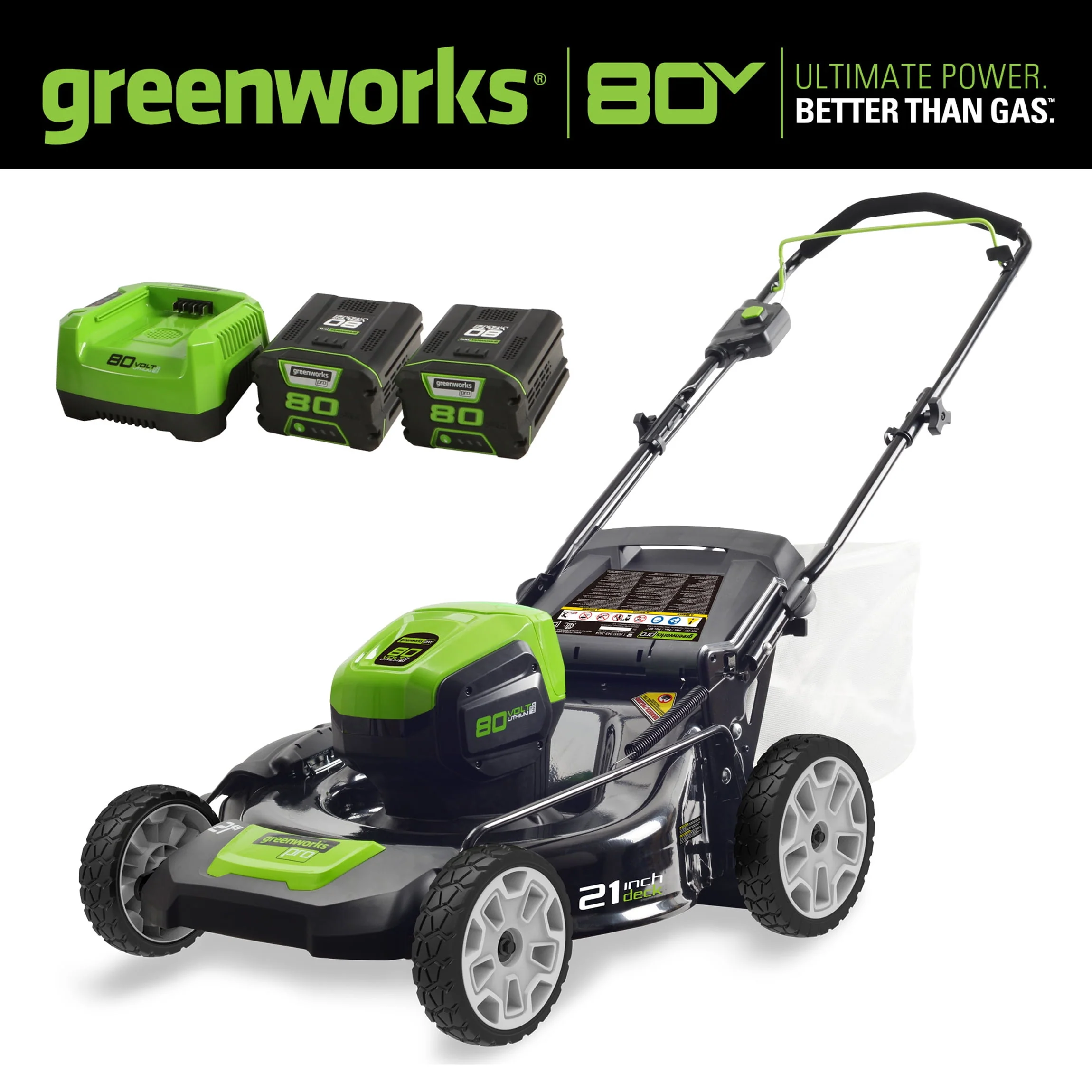 Greenworks 21 80 Volt Battery Powered Push Walk-Behind Mower